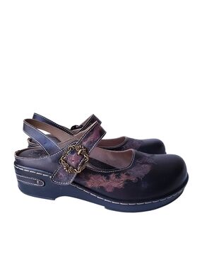 L'artiste Brown Leather Maryjane Loafer Clogs